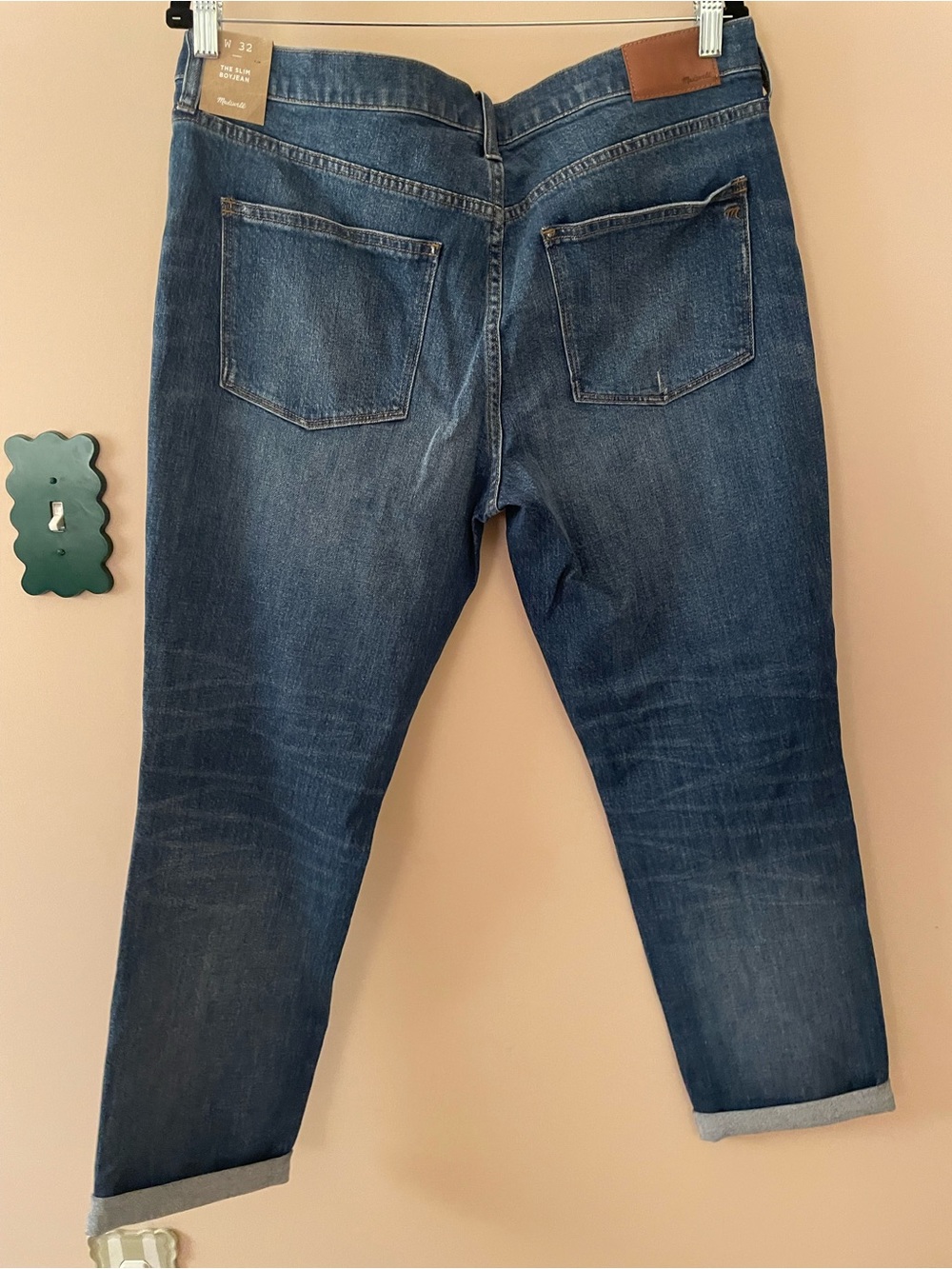 NWT Madewell Distressed Dark Blue Slim BoyJean - Women's - Picture 4 of 5